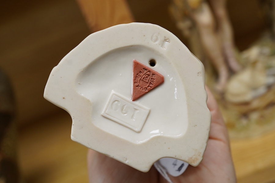 Three Royal Dux figures and a Royal Worcester blush Ivory figure, 30cm